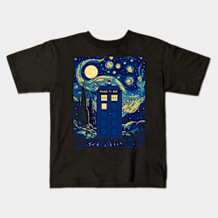 Starry Tardis Who Kids T-Shirt